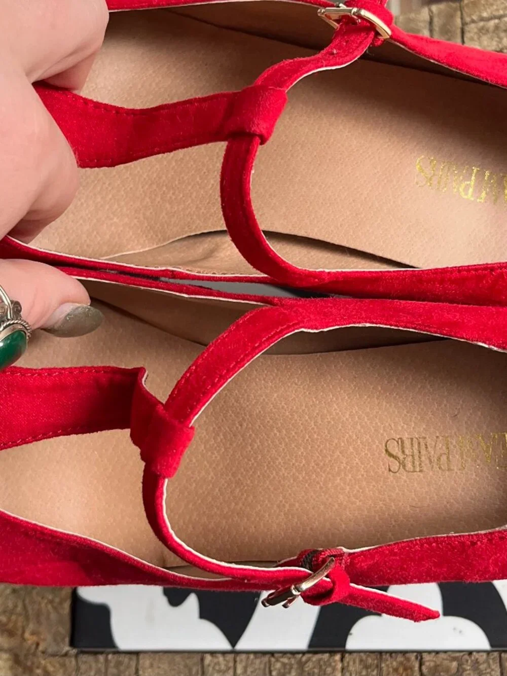Dream Pairs red suede T-strap Mary Jane pumps Sz 11